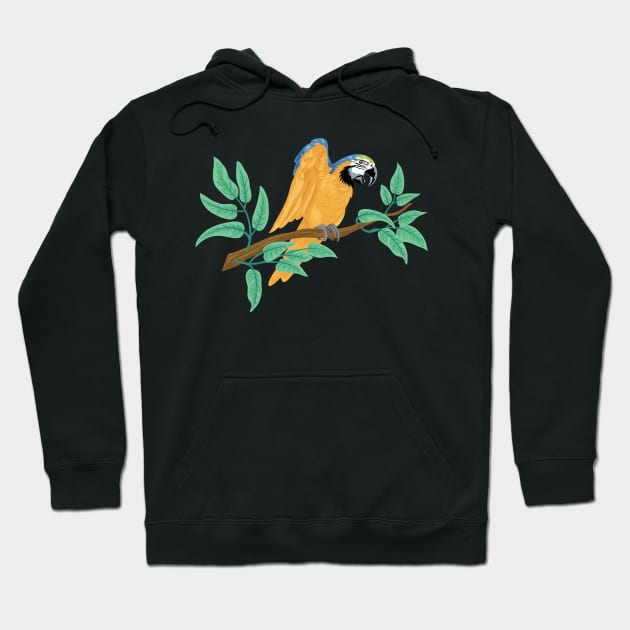 Parrot on a Branch Hoodie by SWON Design